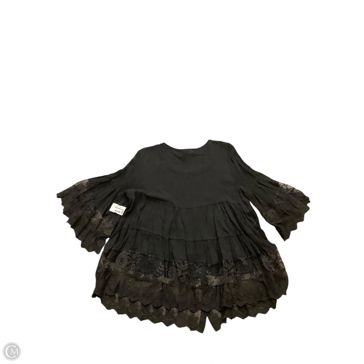 Top 3/4 Sleeve By Oddi In Black, Size: M