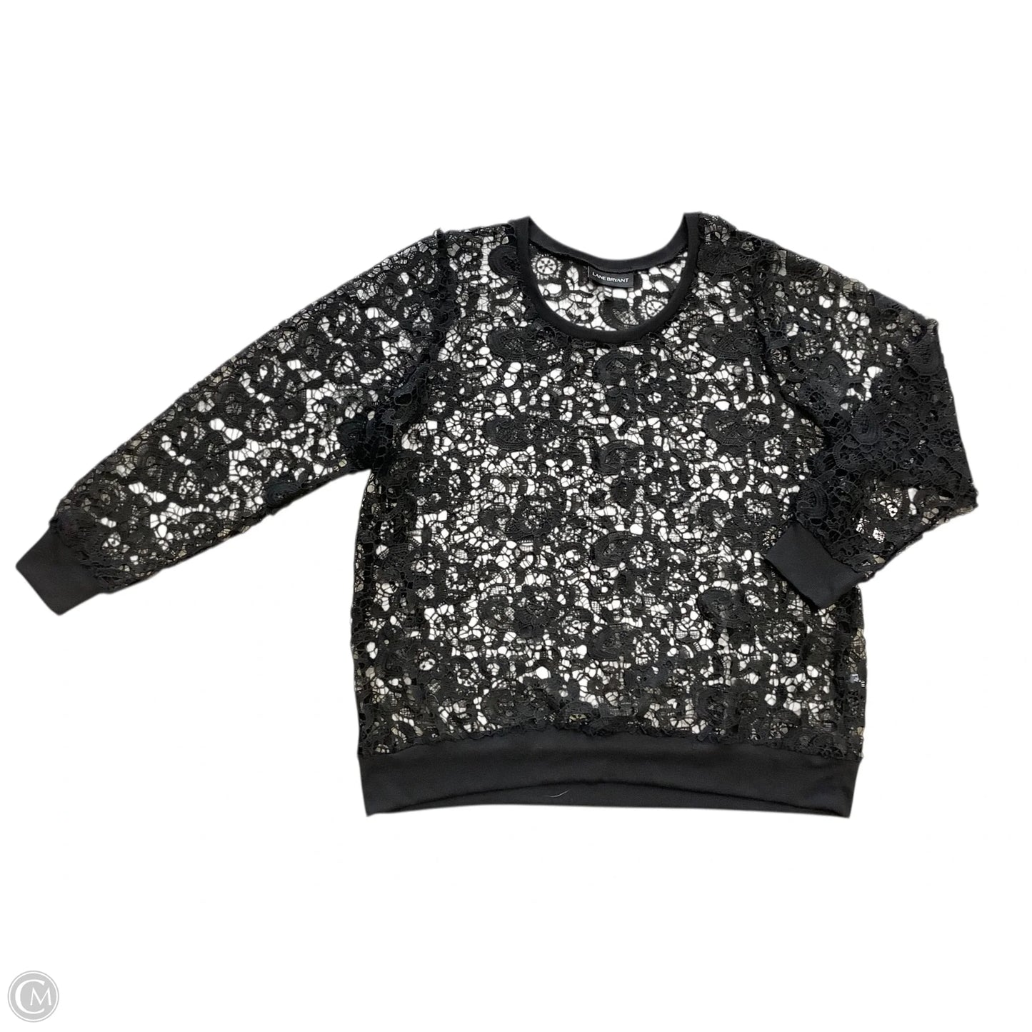 Top Long Sleeve By Lane Bryant In Black, Size: 2x