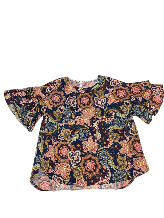 Top Short Sleeve Basic By Paisley Grace In Blue, Size: Xl