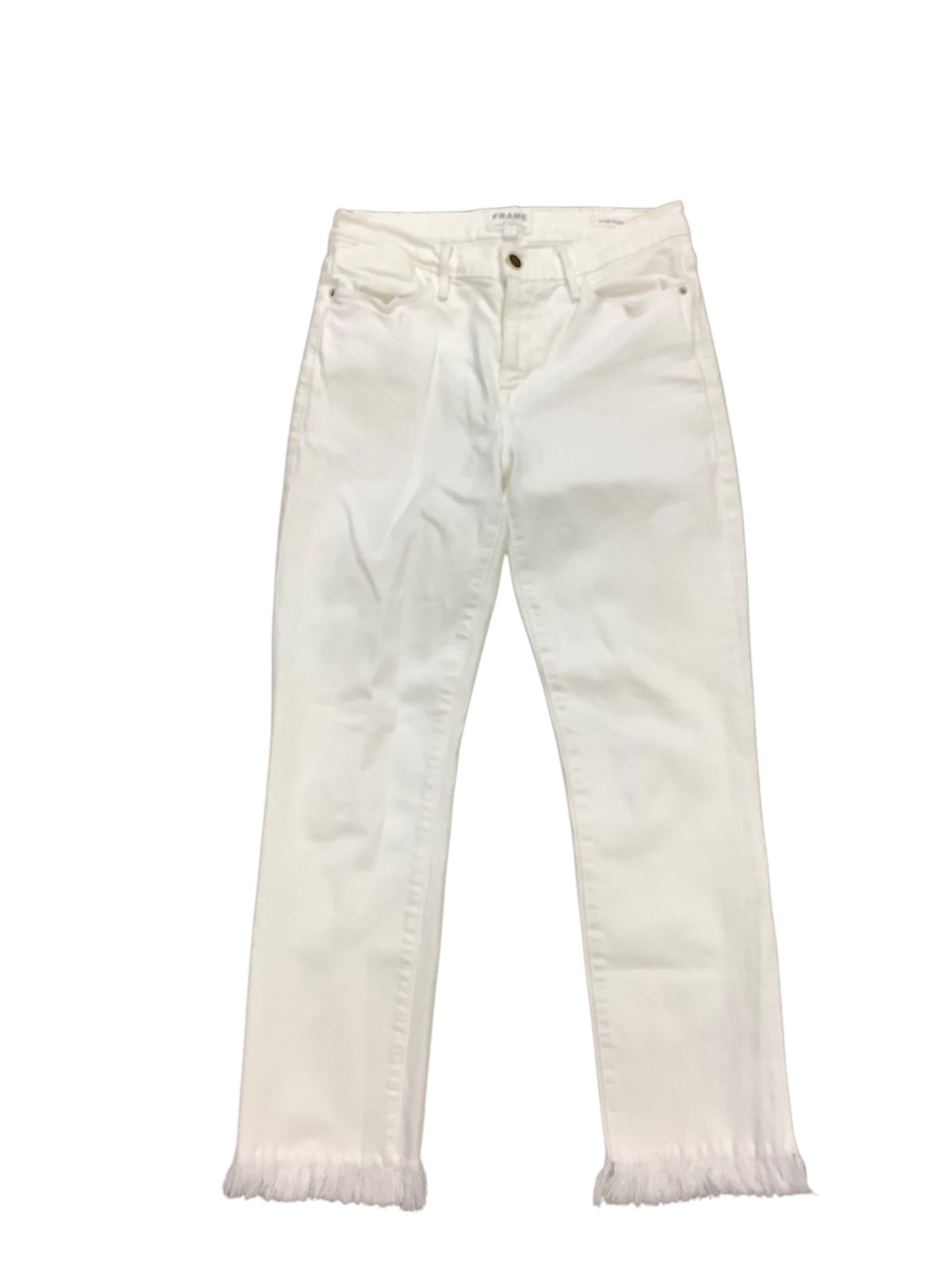 Jeans Straight By Frame In White, Size: 4