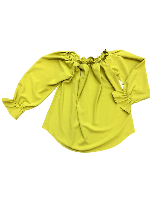 Blouse Long Sleeve By Clothes Mentor In Chartreuse, Size: L