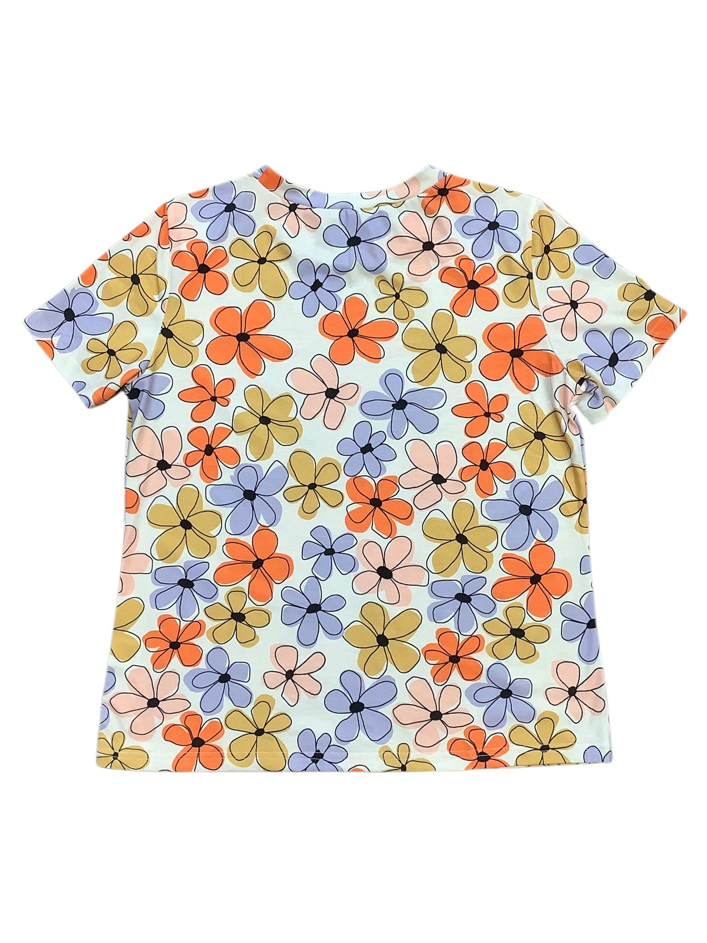 Top Short Sleeve Basic By Clothes Mentor In Floral Print, Size: M