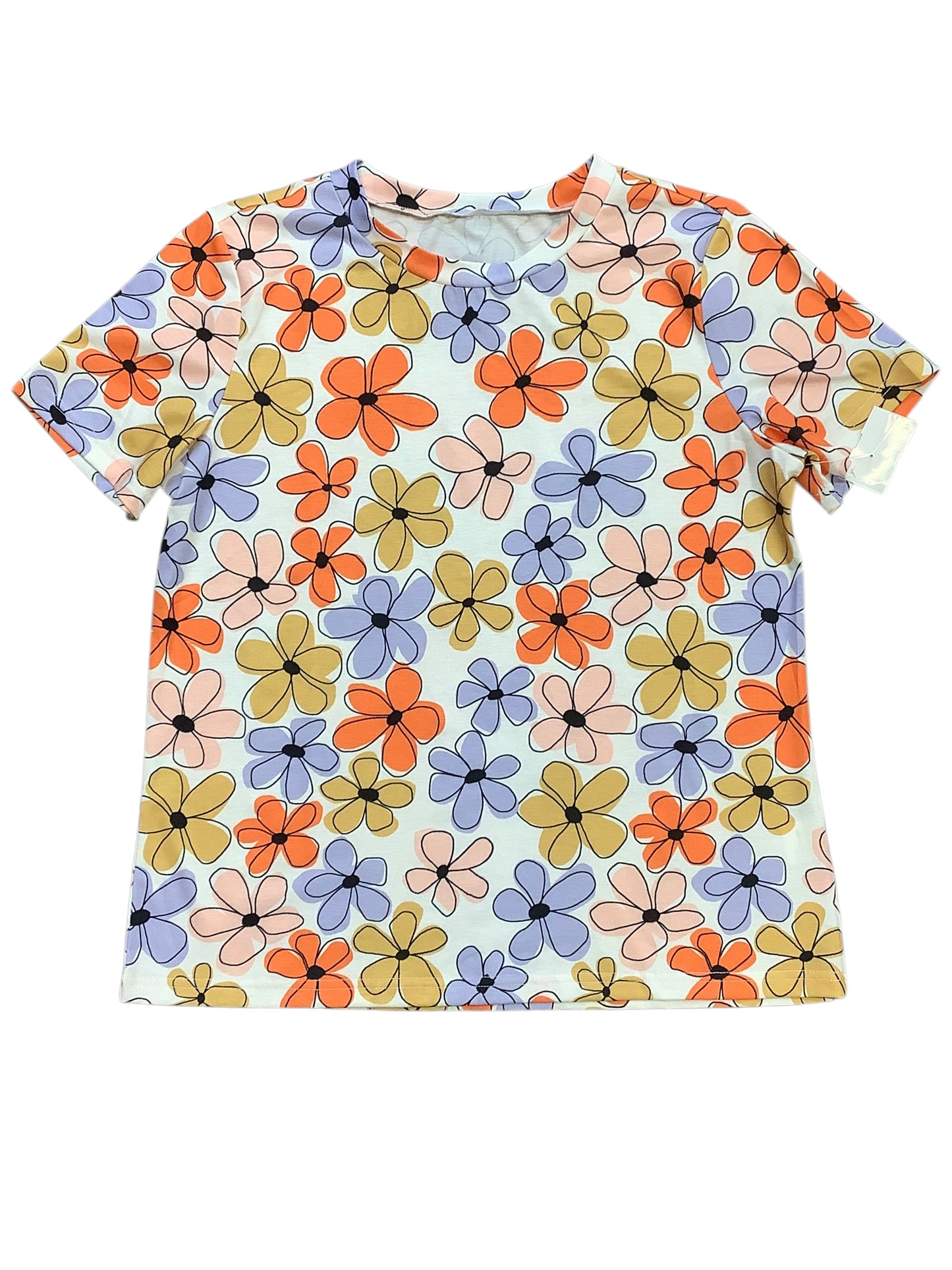 Top Short Sleeve Basic By Clothes Mentor In Floral Print, Size: M