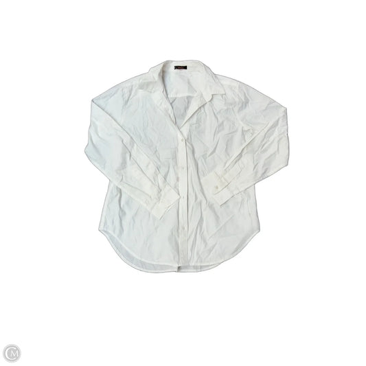 Top Long Sleeve By Quince In White, Size: M
