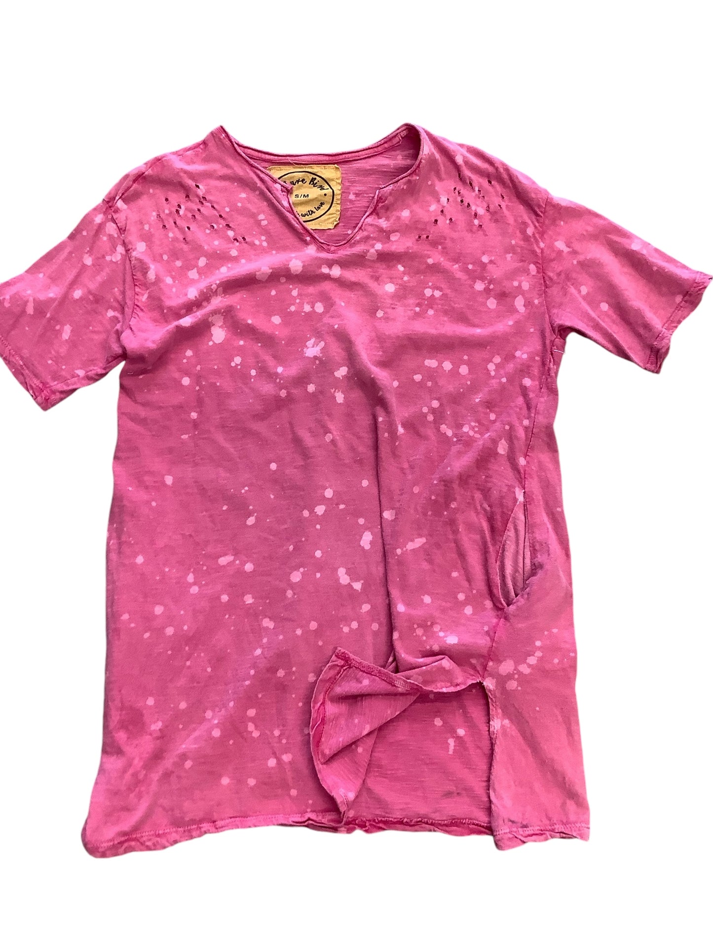 Top Short Sleeve By Cmb In Pink, Size: S