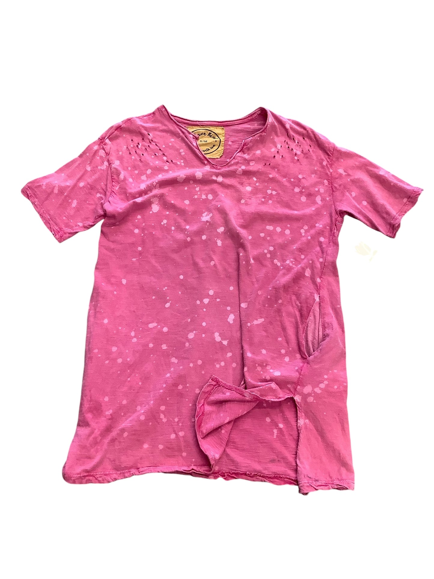 Top Short Sleeve By Cmb In Pink, Size: S