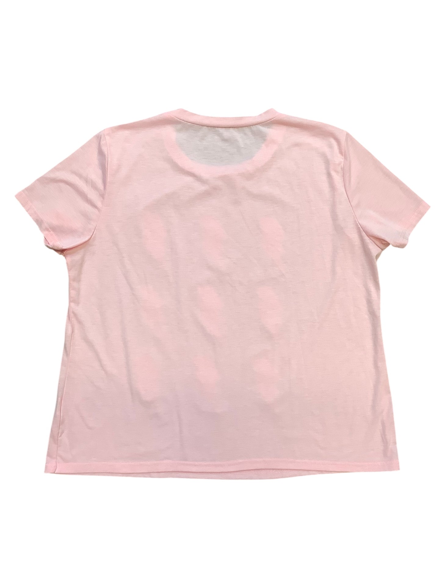 Top Short Sleeve Basic By Cmf In Pink, Size: 2x