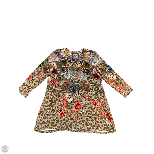 Tunic Long Sleeve By Johnny Was In Brown, Size: M