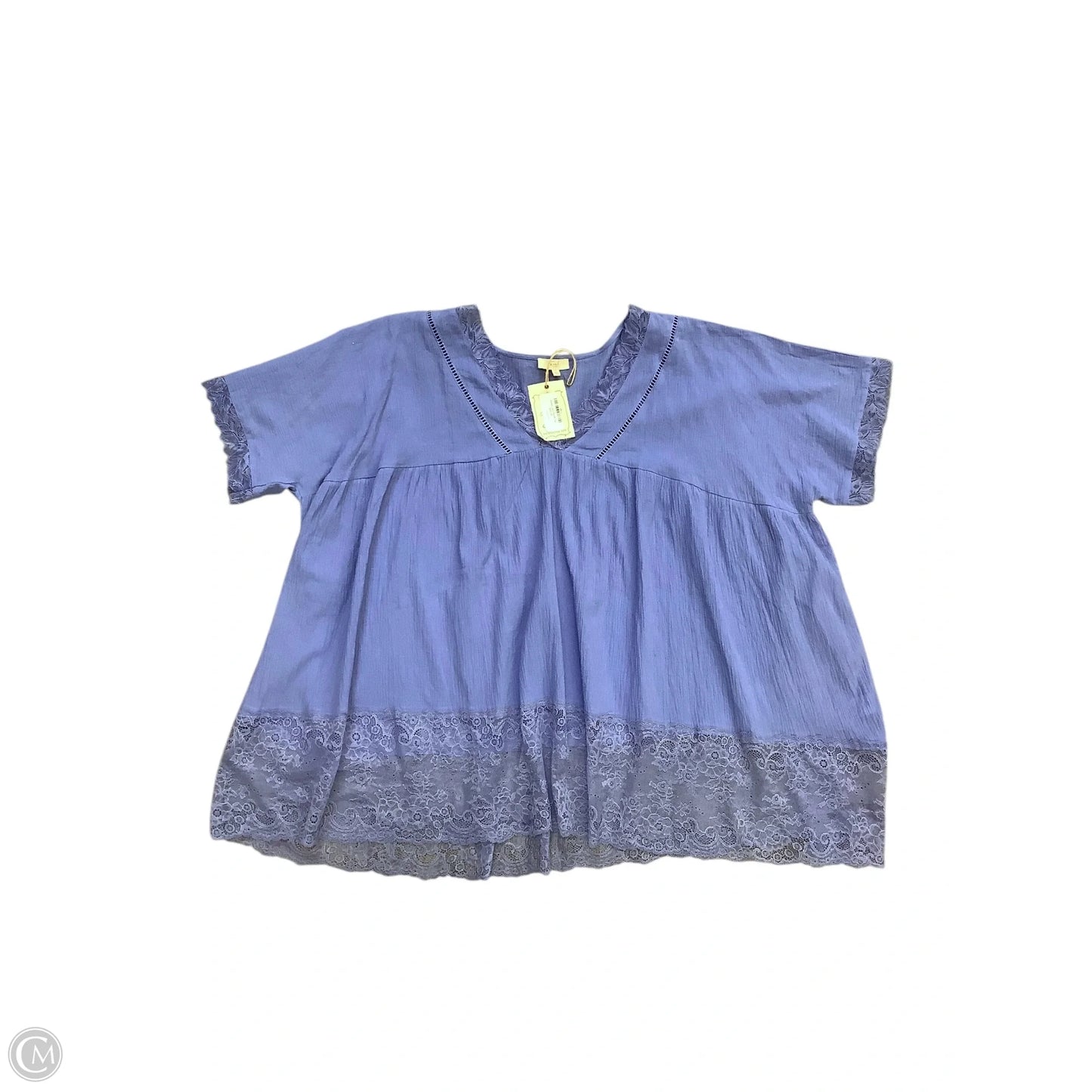 Top Short Sleeve By Easel In Blue, Size: L