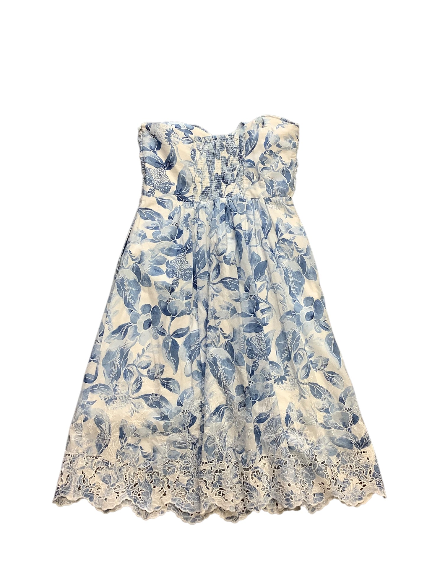 Dress Party Midi By White House Black Market In Blue & White, Size: 10