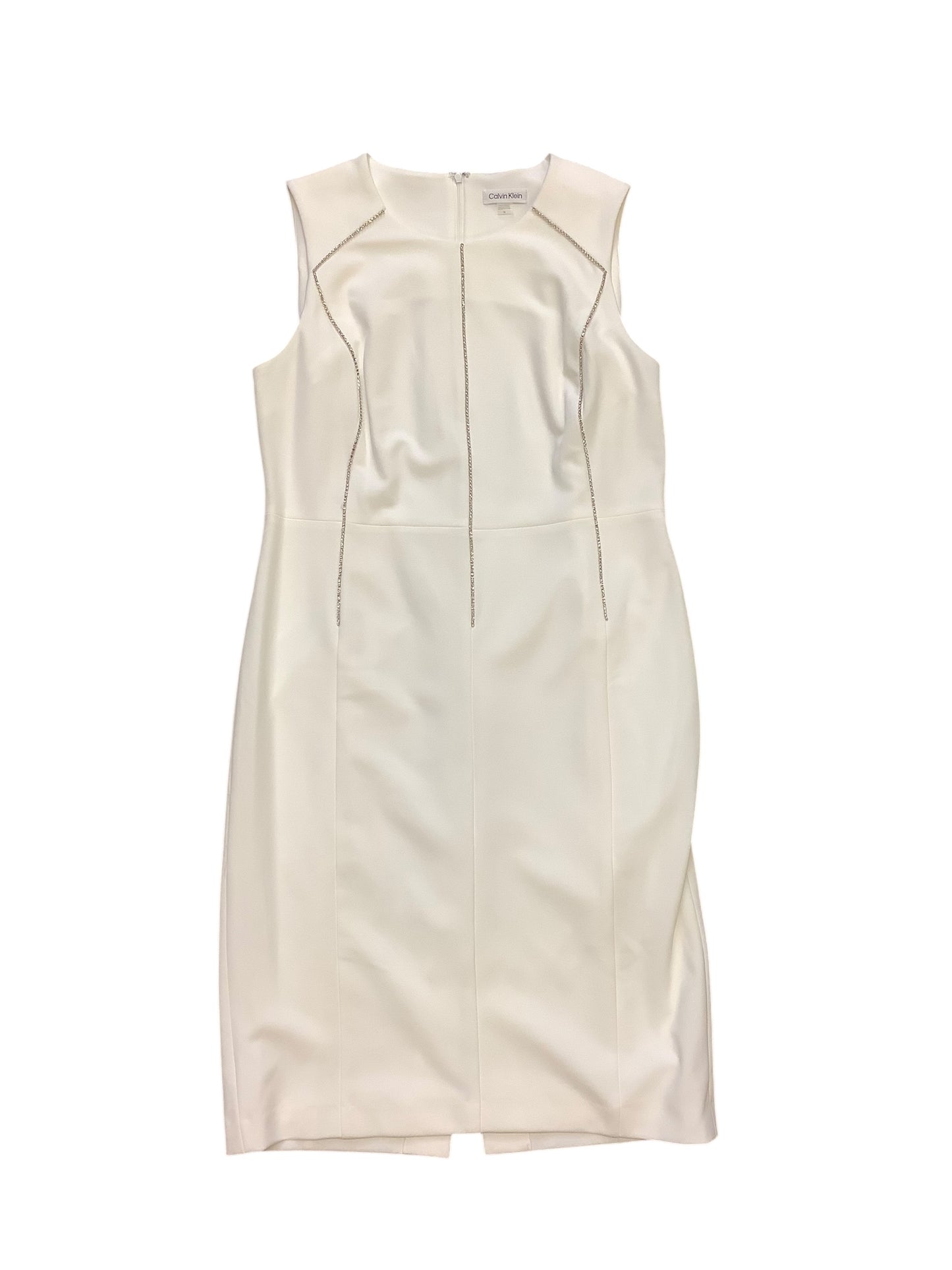 Dress Party Midi By Calvin Klein In White, Size: 14