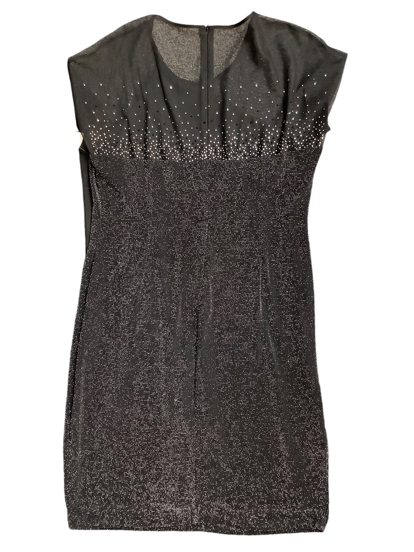 Dress Party Short By Calvin Klein In Black & Silver, Size: 14