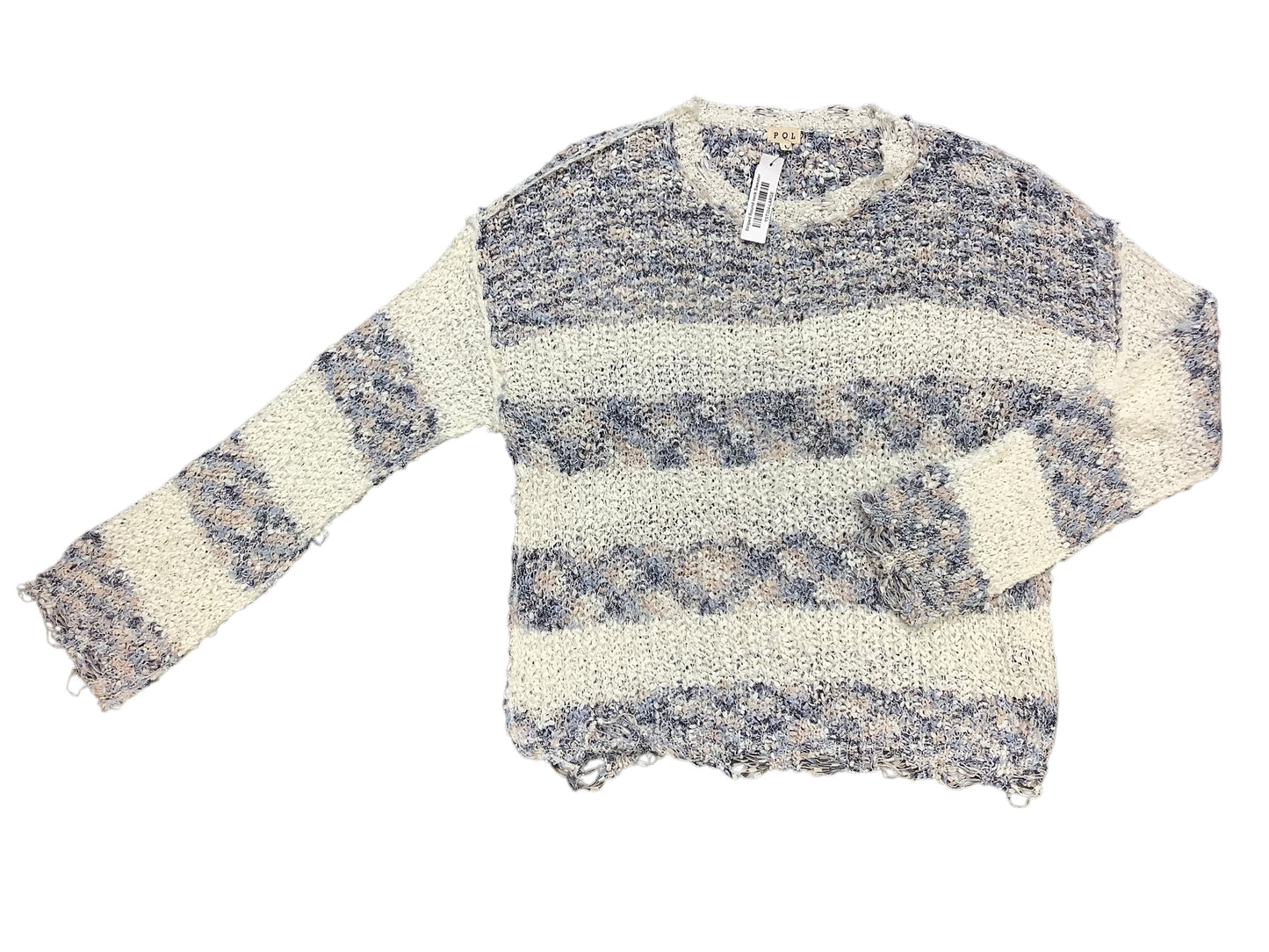 Sweater By Pol In Blue & White, Size: L