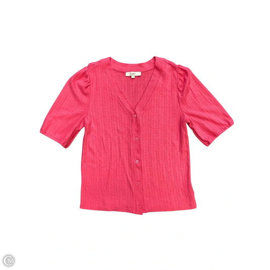 Top Short Sleeve By Loft In Pink, Size: L