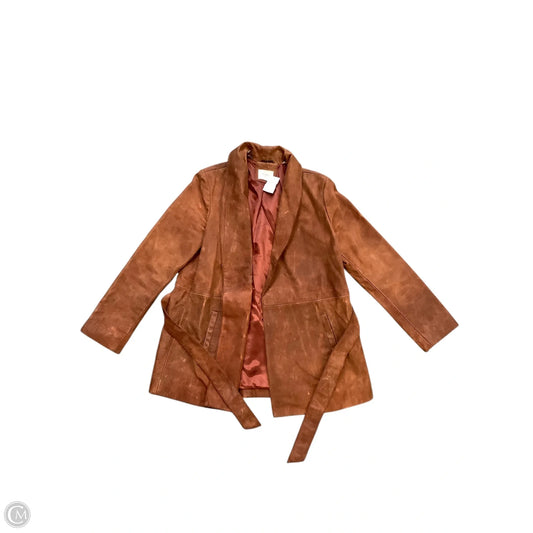 Jacket Leather By Cma In Brown, Size: S