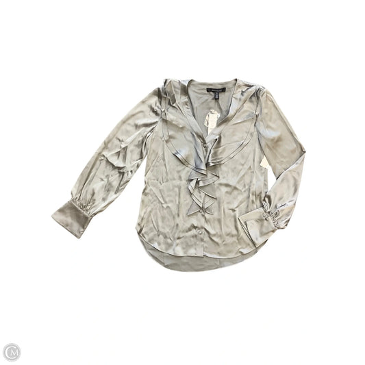 Blouse Long Sleeve By White House Black Market In Grey, Size: Xs
