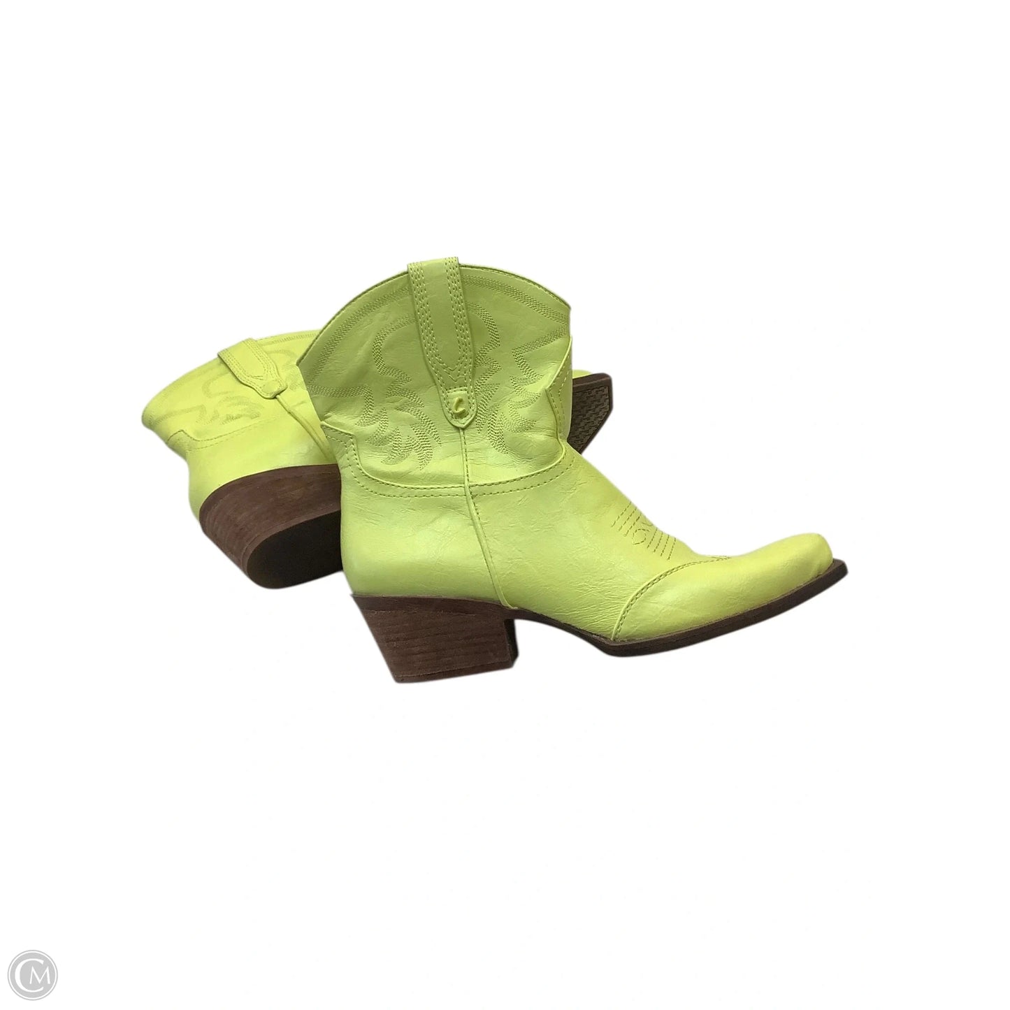 Boots Mid-calf Heels By Circus By Sam Edelman In Chartreuse, Size: 8.5