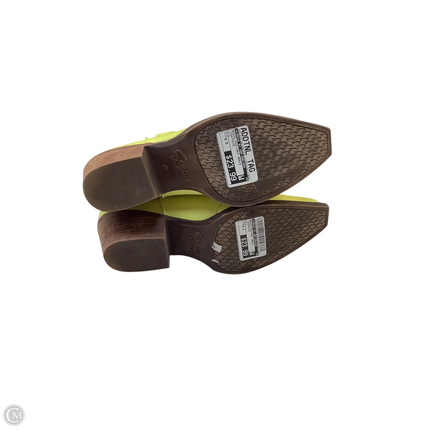 Boots Mid-calf Heels By Circus By Sam Edelman In Chartreuse, Size: 8.5