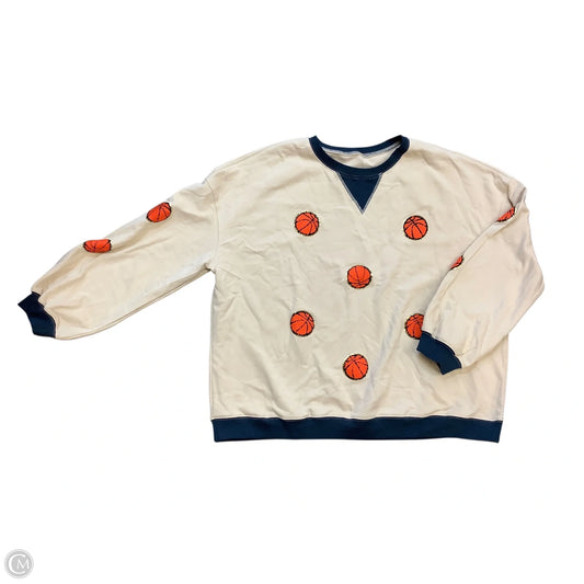 Sweatshirt Crewneck By Clothes Mentor In Cream, Size: 2x