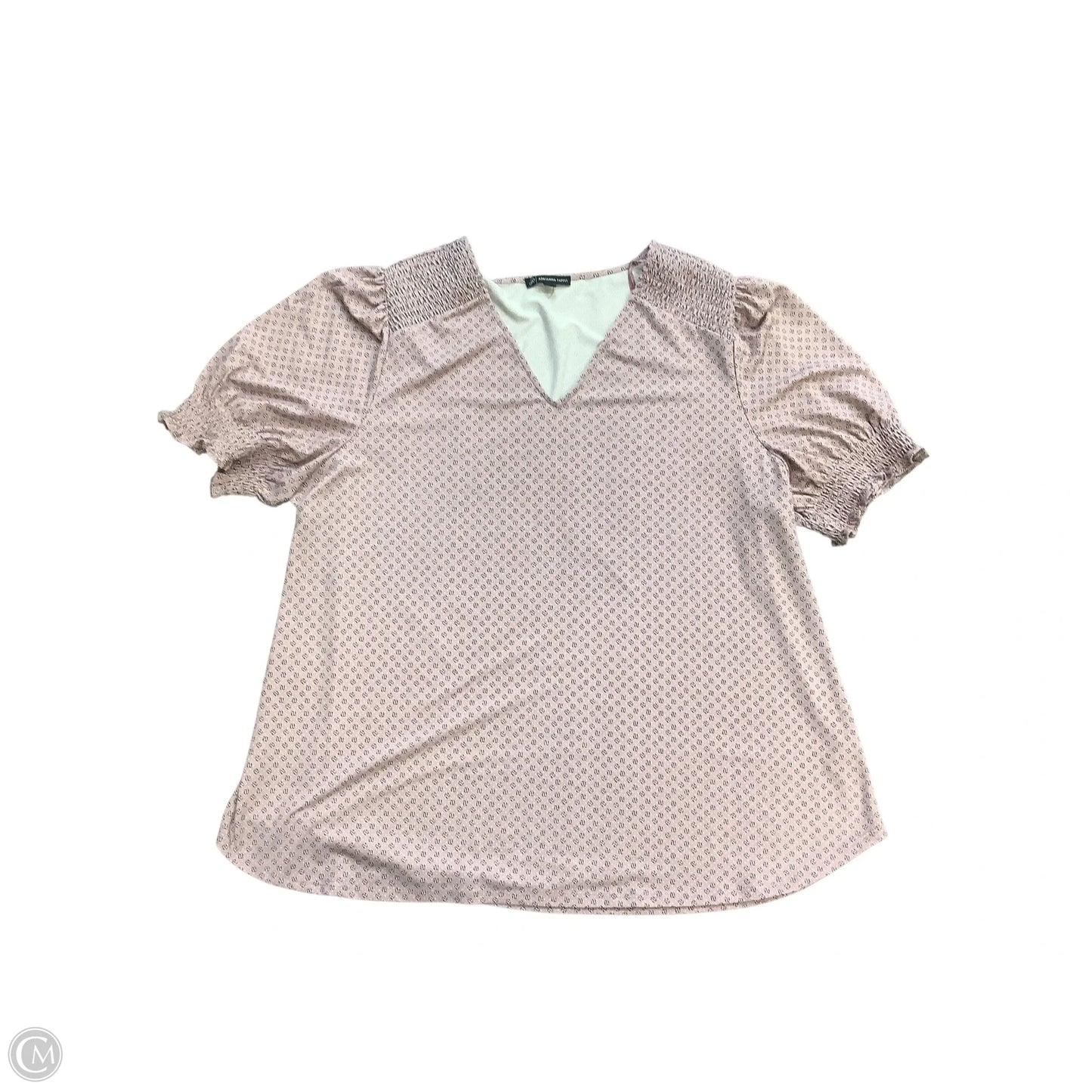 Top Short Sleeve By Adrianna Papell In Pink, Size: 2x