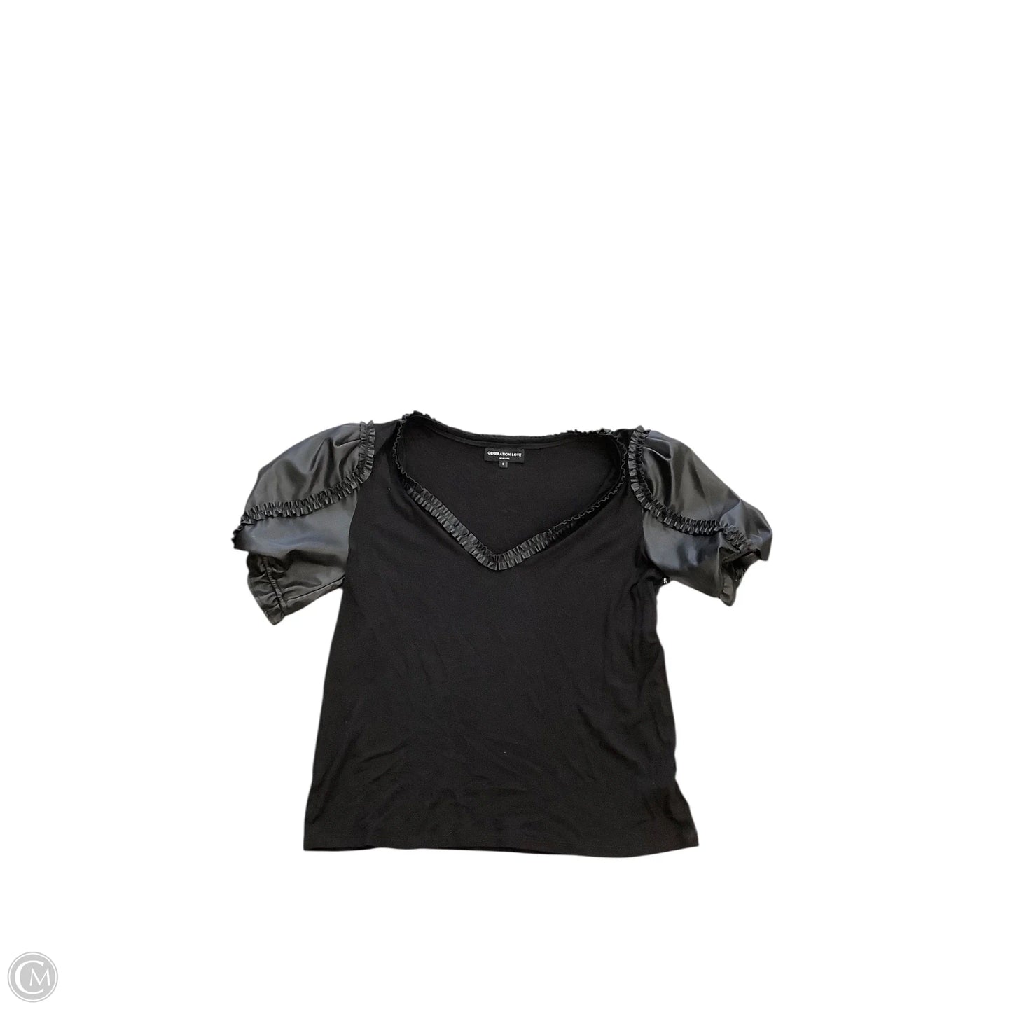 Top Short Sleeve By Clothes Mentor In Black, Size: S