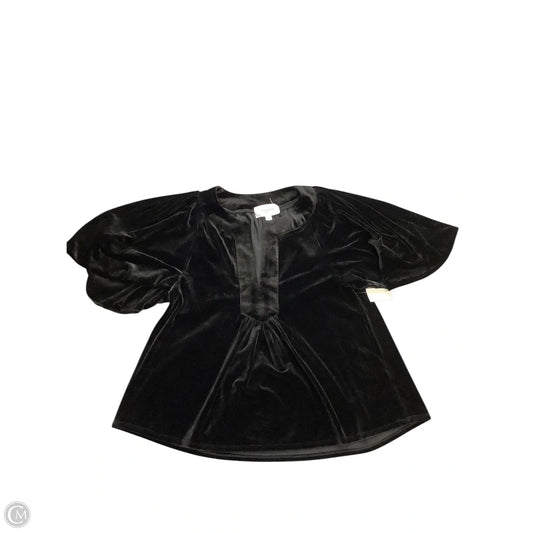 Blouse Short Sleeve By Pomander Place In Black, Size: S