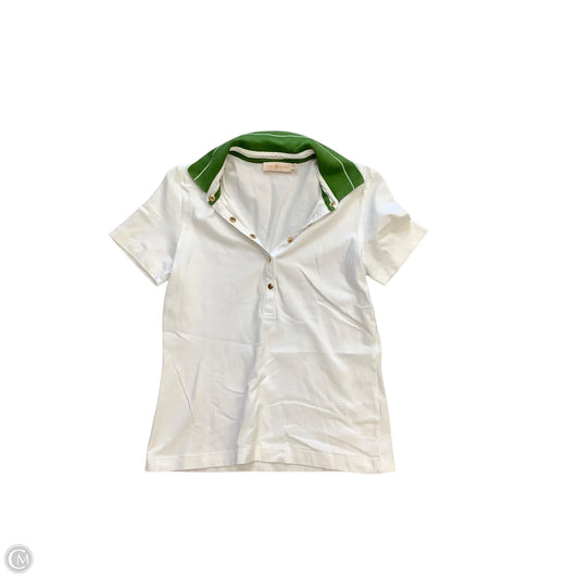 Top Short Sleeve Designer By Tory Burch In White, Size: M