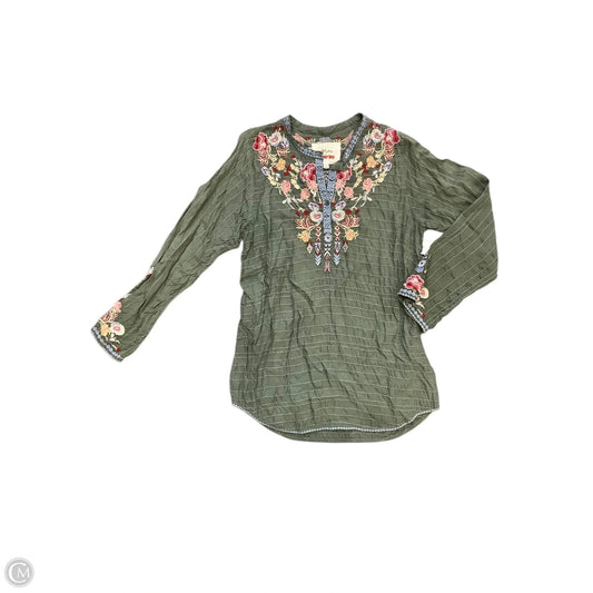 Tunic Long Sleeve By Johnny Was In Green, Size: S
