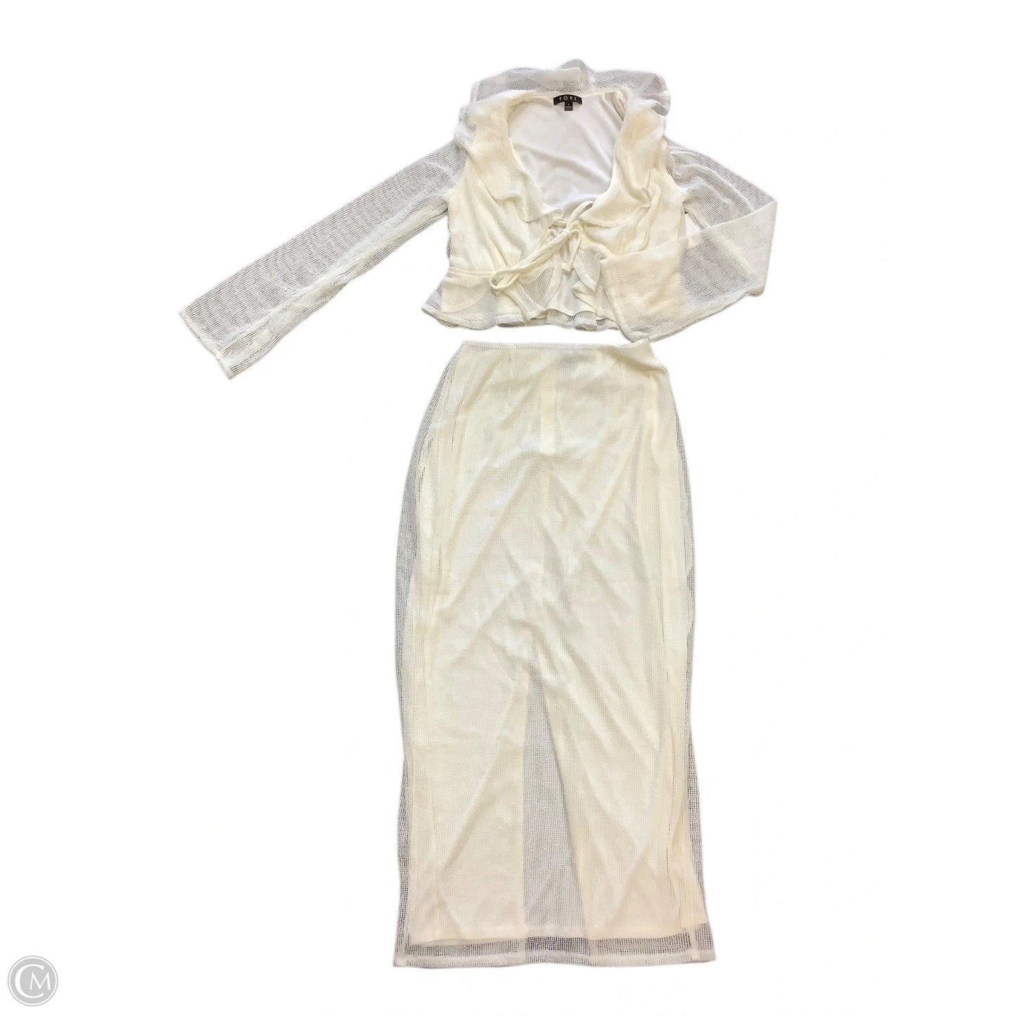 Skirt Set 2pc By Fore In Cream, Size: L