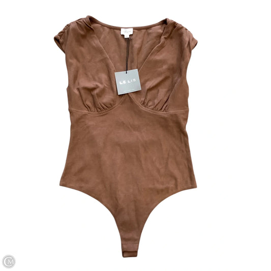 Top Sleeveless By Le Lis In Brown, Size: L