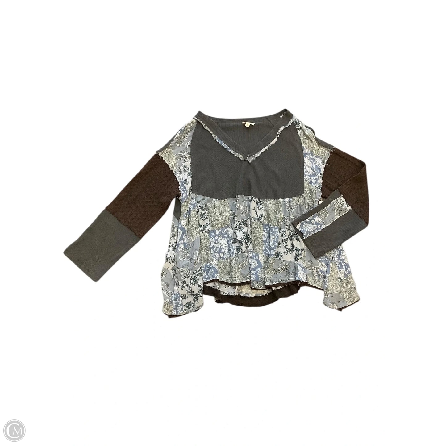 Top Long Sleeve By Pol In Grey, Size: S