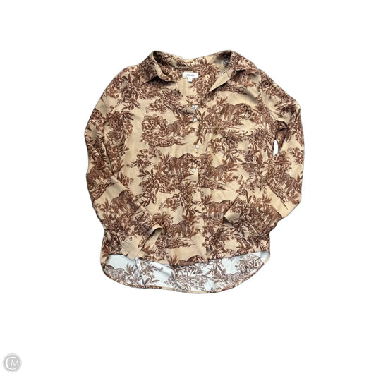 Blouse Long Sleeve By L Agence In Brown, Size: M