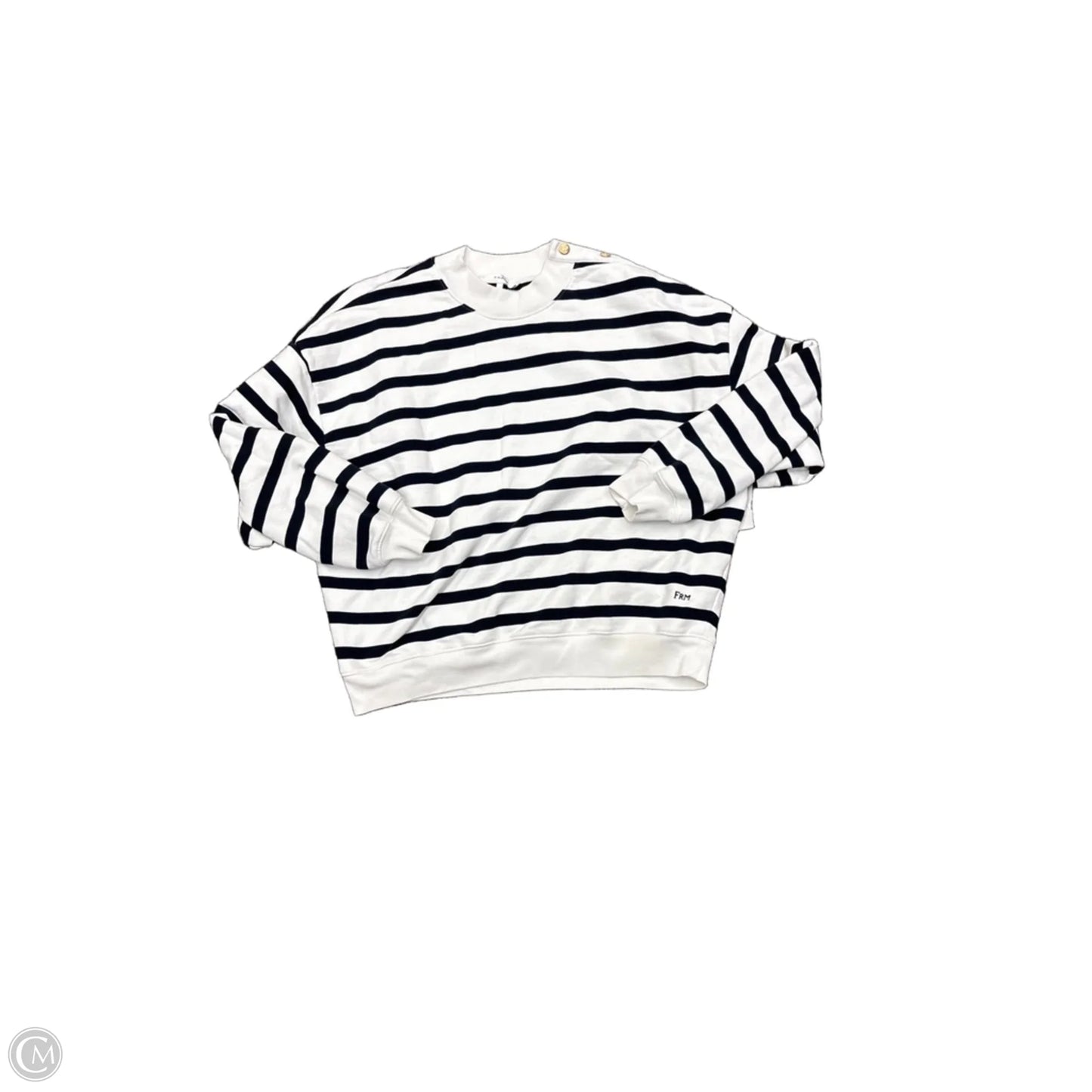 Top Long Sleeve Basic By Frame In Striped Pattern, Size: M