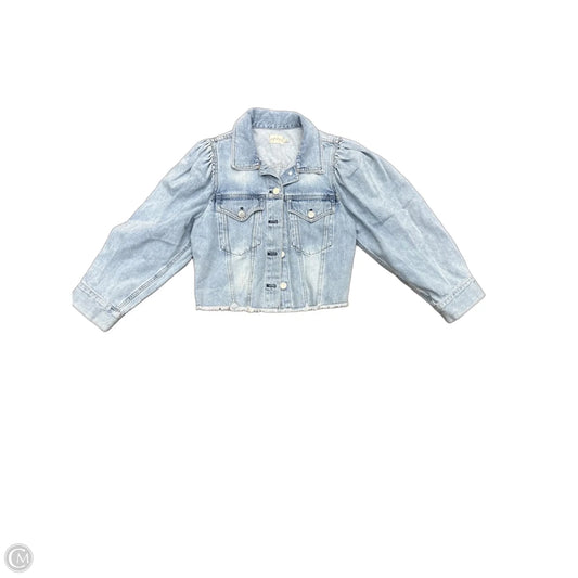 Jacket Designer By Alice + Olivia In Blue Denim, Size: L