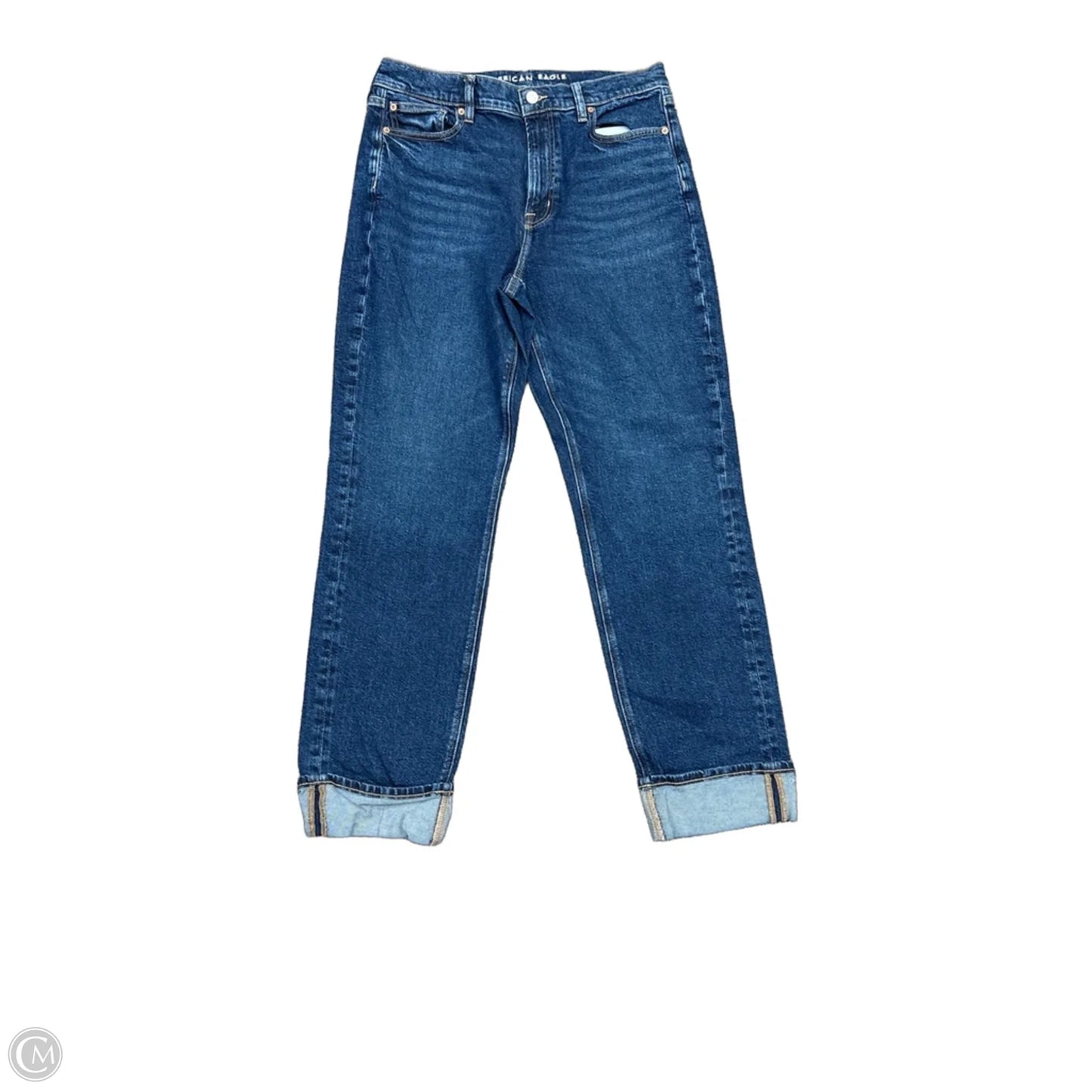 Jeans Wide Leg By American Eagle In Blue Denim, Size: 10
