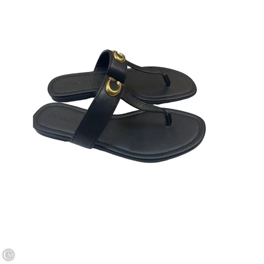 Sandals Designer By Coach In Black, Size: 7.5