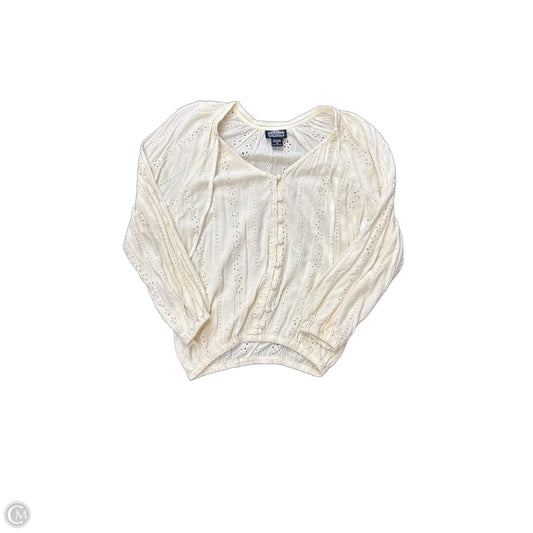 Top Long Sleeve By Angie In Cream, Size: S