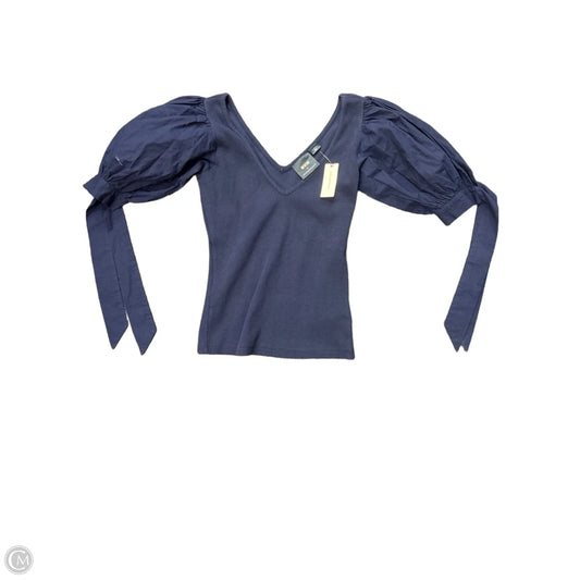 Top Short Sleeve By Maeve In Blue & White, Size: Xs