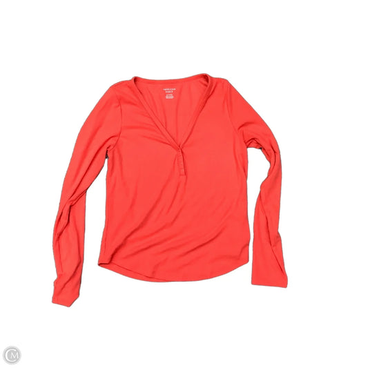 Top Long Sleeve Basic By American Eagle In Orange, Size: Xl
