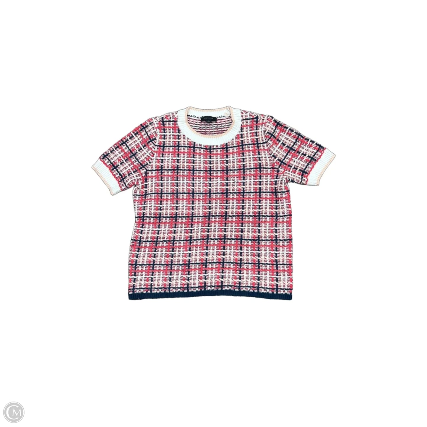 Sweater Short Sleeve By Ann Taylor In Blue & Pink, Size: M