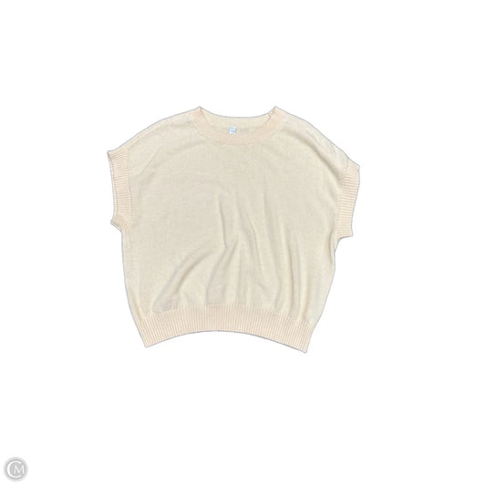 Sweater Short Sleeve By Stylus In Yellow, Size: L