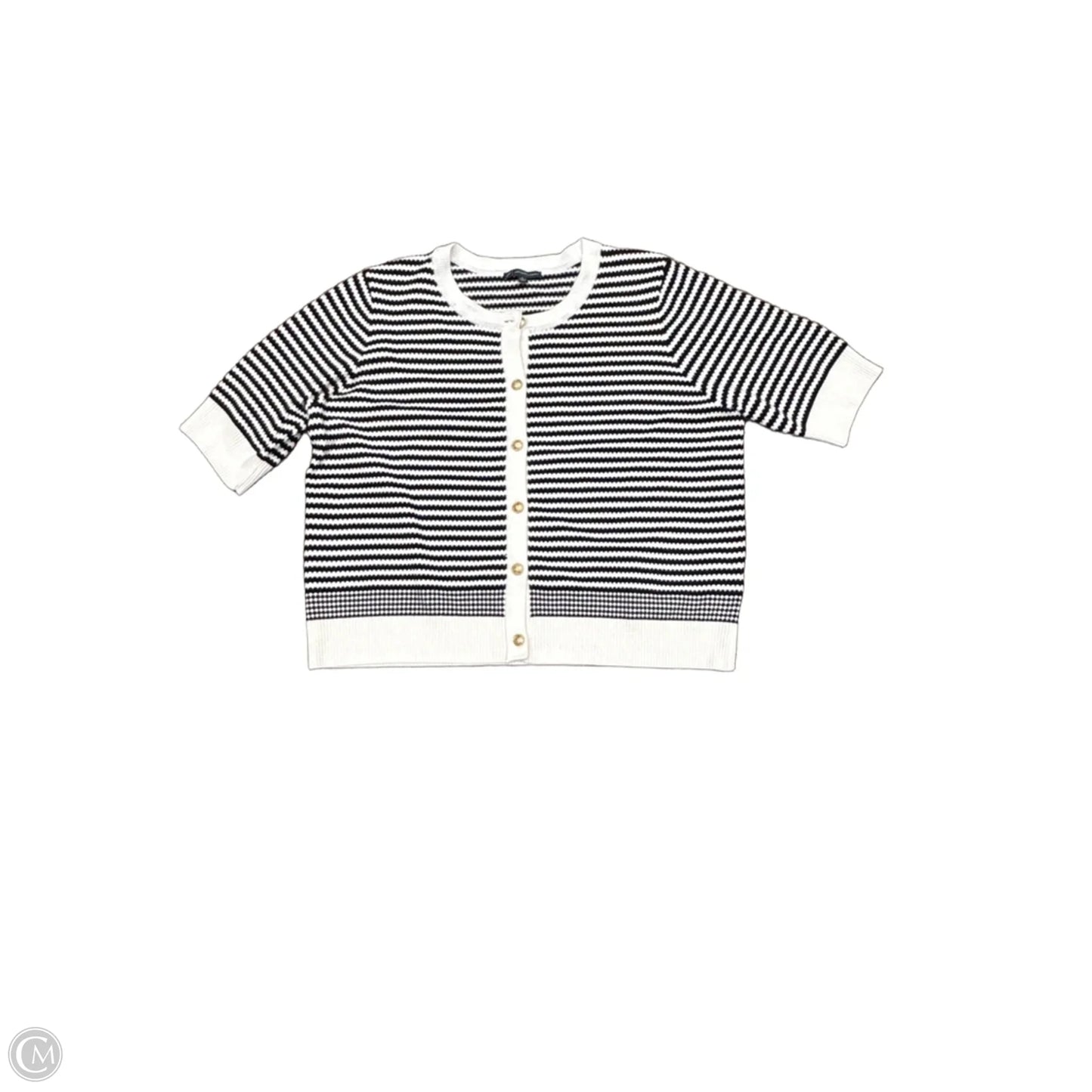 Sweater Short Sleeve By Adrianna Papell In Striped Pattern, Size: Xl