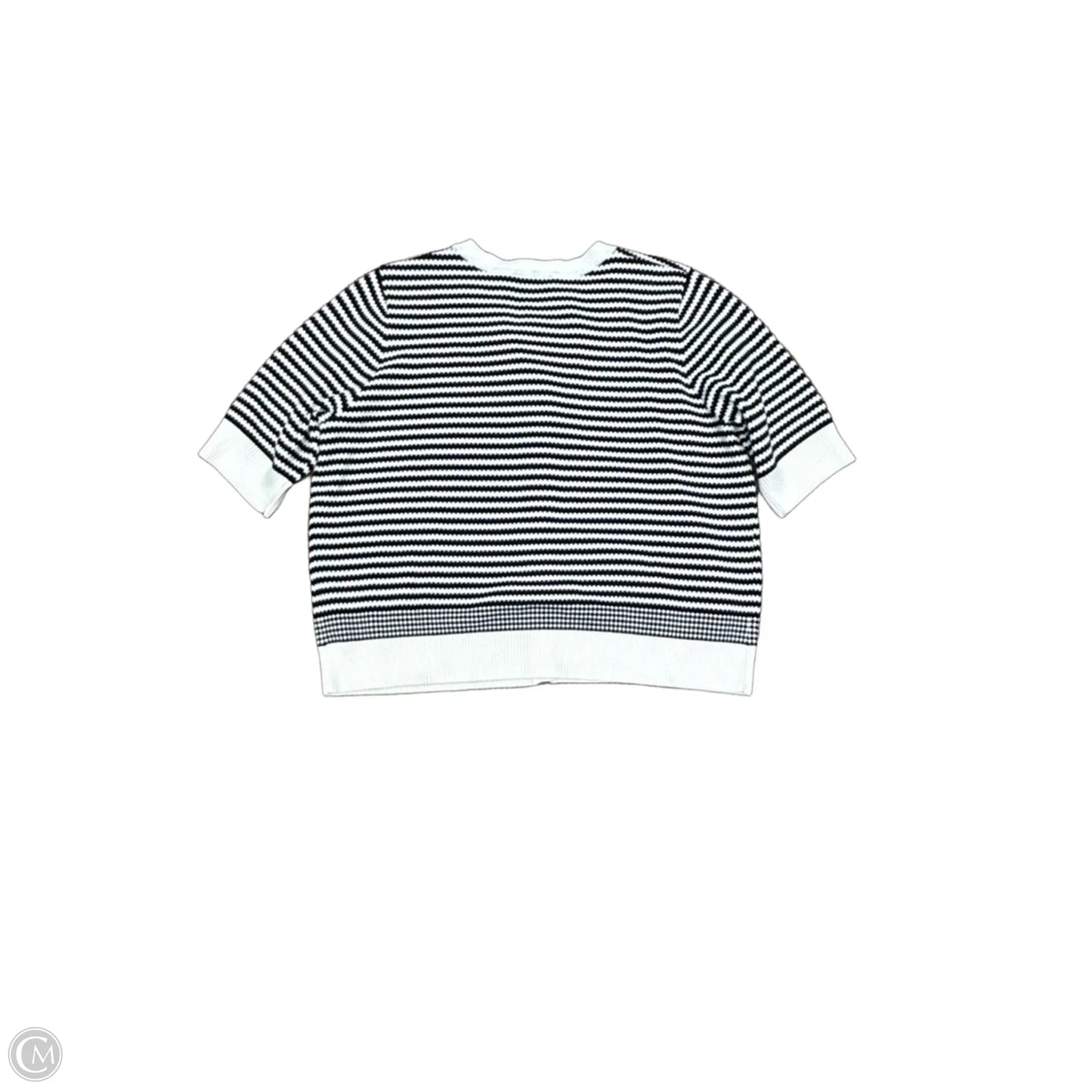 Sweater Short Sleeve By Adrianna Papell In Striped Pattern, Size: Xl