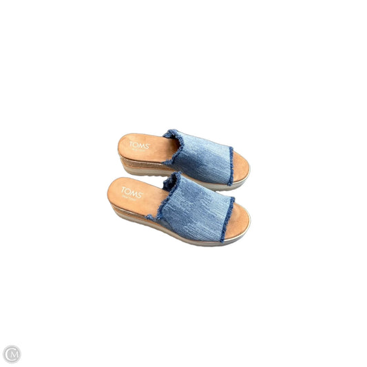 Sandals Flats By Toms In Blue, Size: 8.5