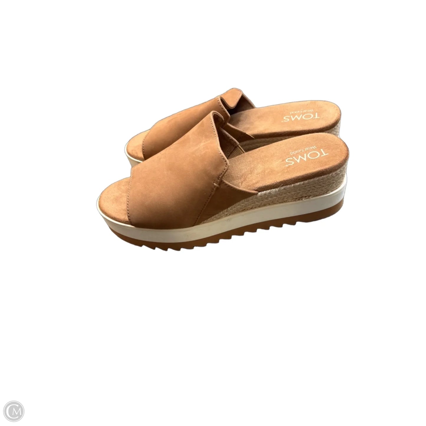 Sandals Flats By Toms In Black & Brown, Size: 8.5