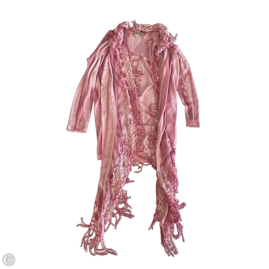 Kimono By One World In Brown & Pink, Size: 1x