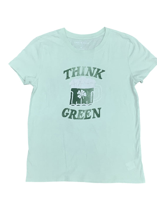 Top Short Sleeve Basic By Lucky Brand In Green, Size: M