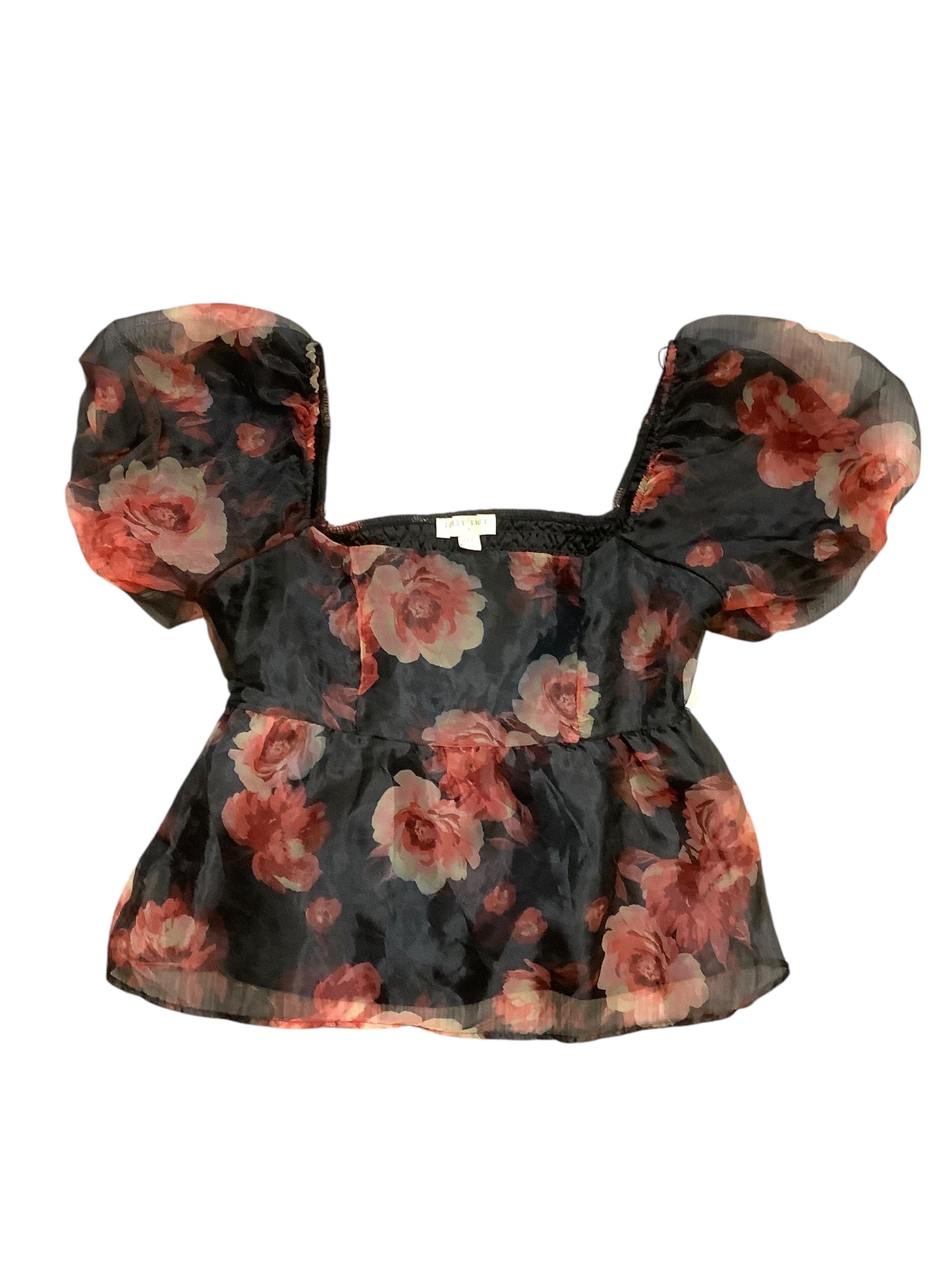 Top Short Sleeve By Clothes Mentor In Floral Print, Size: M