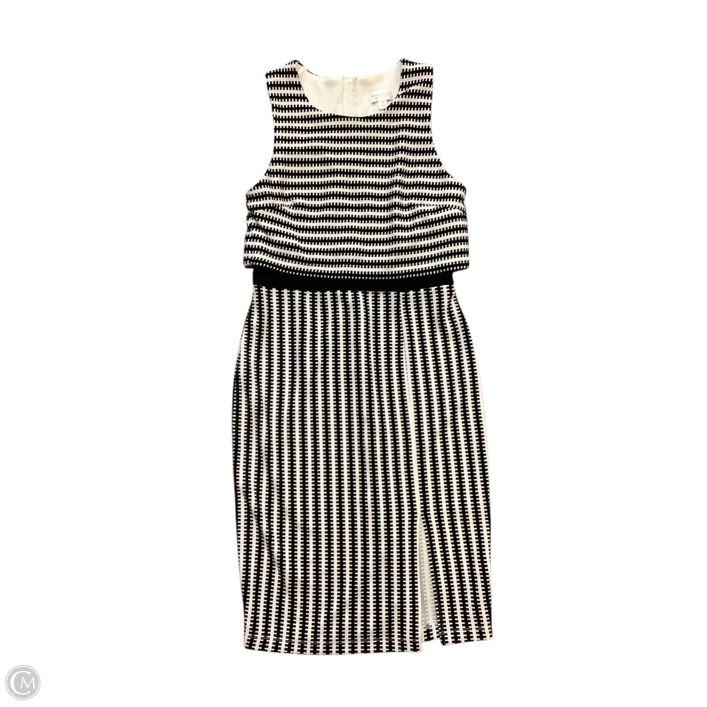 Dress Casual Midi By Bisou Bisou In Black & White, Size: 10
