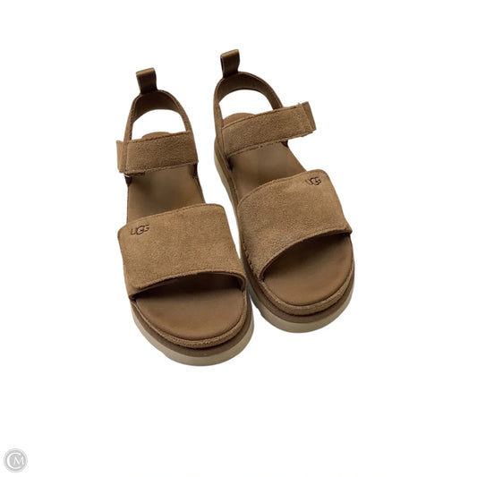 Sandals Designer By Ugg In Brown, Size: 9
